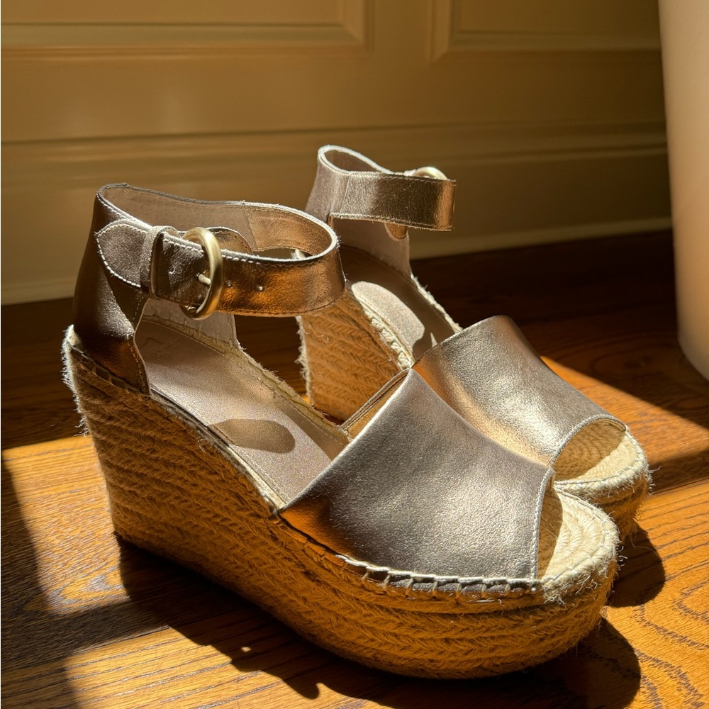 Gold Marc Fisher LTD Espadrille Wedges